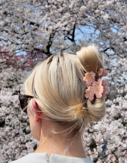 Hand Painted Cherry Blossom Claw Hair Clip