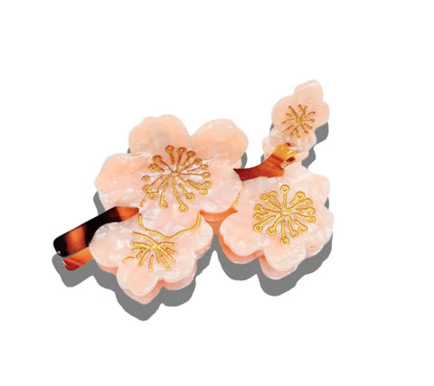 Hand Painted Cherry Blossom Claw Hair Clip