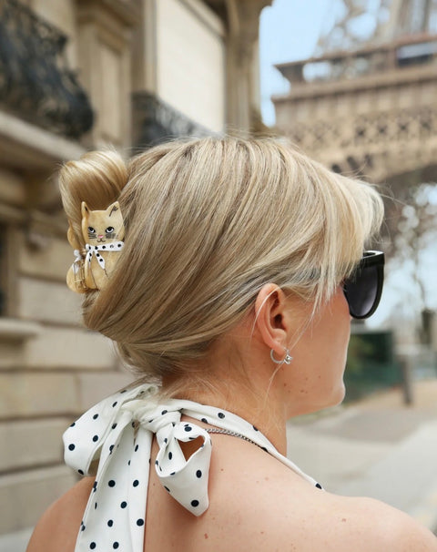 Hand Painted Scarf Kitten Claw Hair Clip