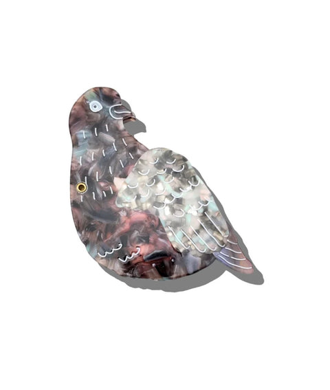 Hand Painted Pigeon Compact Mirror