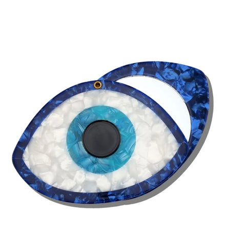 Hand Painted Evil Eye Compact Mirror