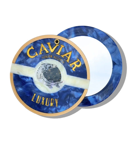 Hand Painted Caviar Compact Mirror