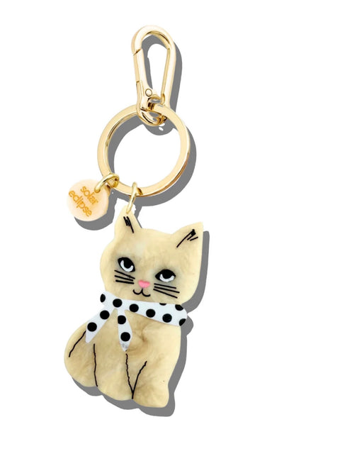 Hand Painted Scarf Kitten Bag Charm & Key Chain