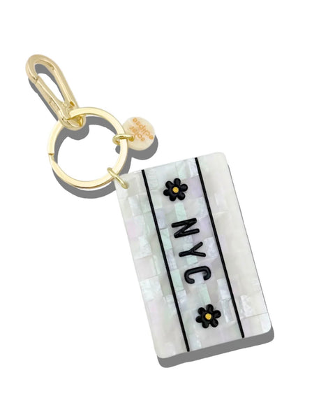 Hand Painted NYC Mosaic Bag Charm & Key Chain