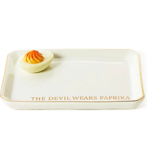 Icon Trinket Tray with Saying in a Gift Box (The Devil Wears Paprika)