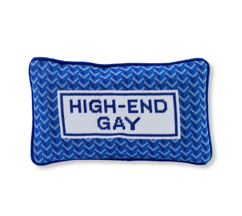 High-End Gay Needlepoint Pillow