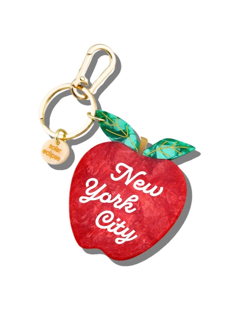 Hand Painted New York Apple Bag Charm + Keychain