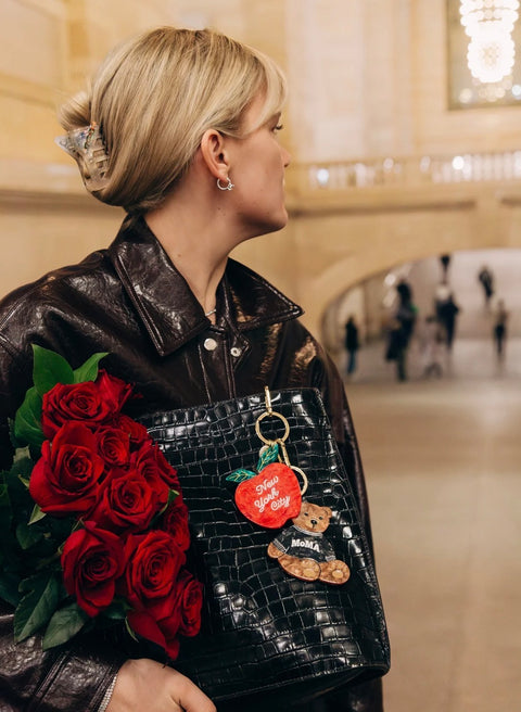 Hand Painted New York Apple Bag Charm + Keychain