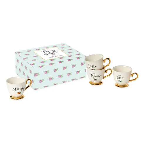 Teacup Shot Glasses in GB (Set of Four)
