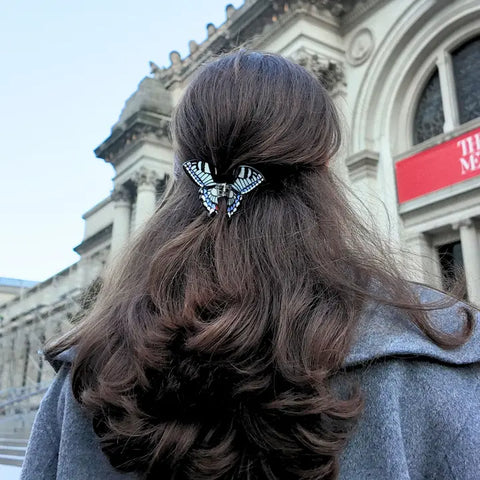 Hand Painted Blue Swallow Tail Butterfly Claw Hair Clip