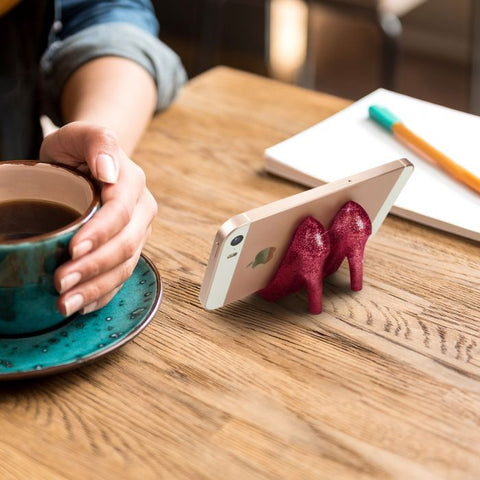 Pumped Up Red Glitter Phone Stand