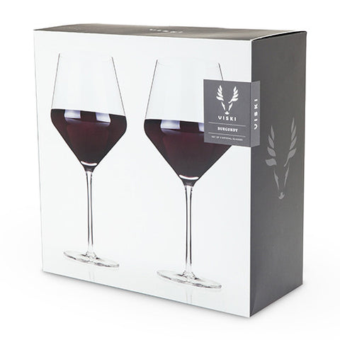 Raye: Crystal Burgundy Glass Set By Viski