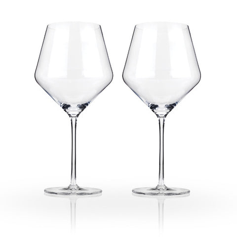 Raye: Crystal Burgundy Glass Set By Viski