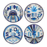 JONATHAN ADLER Druggist Coaster Set - Multi Blue
