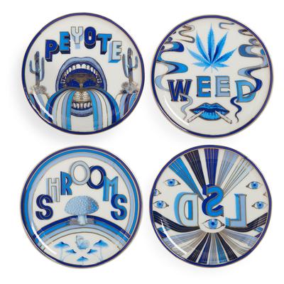 Jonathan Adler Druggist Coaster Set - Multi Blue